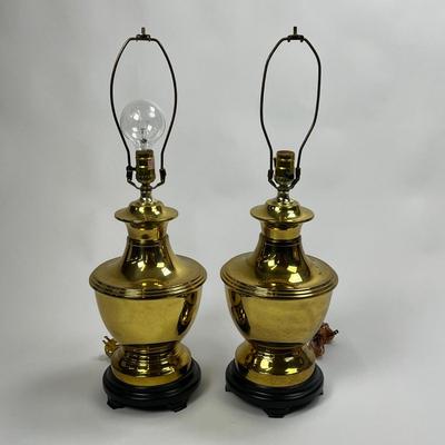 1509 Pair of Brass Lamps
