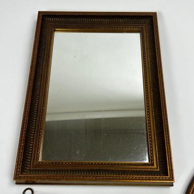 1510 Set of 3 Small Gold Framed Mirrors