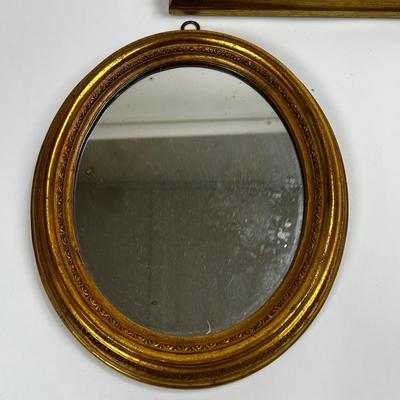 1510 Set of 3 Small Gold Framed Mirrors