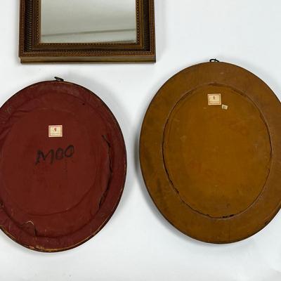 1510 Set of 3 Small Gold Framed Mirrors