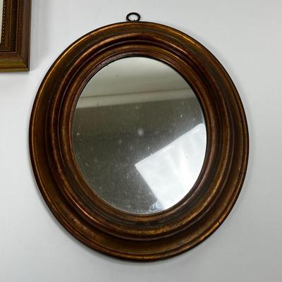 1510 Set of 3 Small Gold Framed Mirrors
