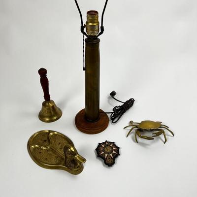 1511 Brass Artillery Shell Lamp and Decor Lot