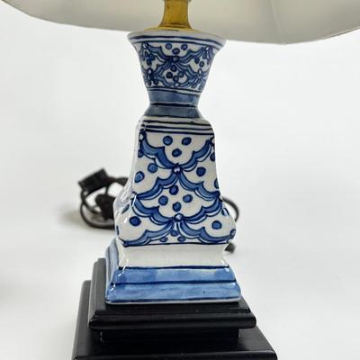 1512 Pair of Small Blue/White Oriental Style Lamps