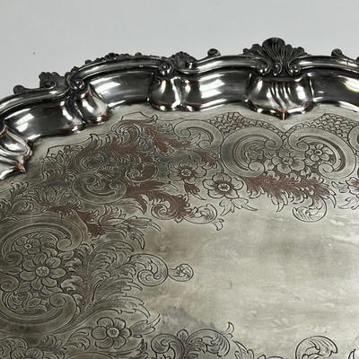 1517 Assortment of Silver Plate & Large Silver over Copper Antique Tray