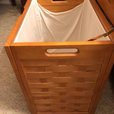 Handcrafted Wooden Clothes Hamper -Lot 256
