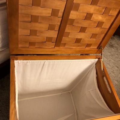 Handcrafted Wooden Clothes Hamper -Lot 256