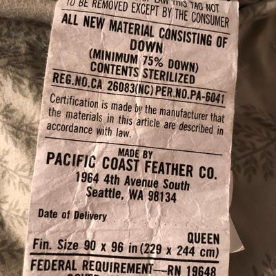 Huge Lot: Queen Bedding/Blankets/Pacific Coast Feather Co. Down Comforter - Lot 257
