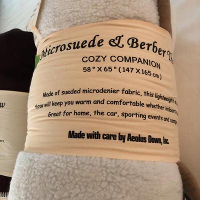 Aeolus Down, Inc. Two Microsuede & Berber Throws -Lot 260
