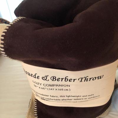 Aeolus Down, Inc. Two Microsuede & Berber Throws -Lot 260