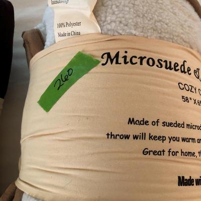 Aeolus Down, Inc. Two Microsuede & Berber Throws -Lot 260