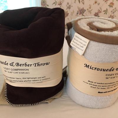 Aeolus Down, Inc. Two Microsuede & Berber Throws -Lot 260