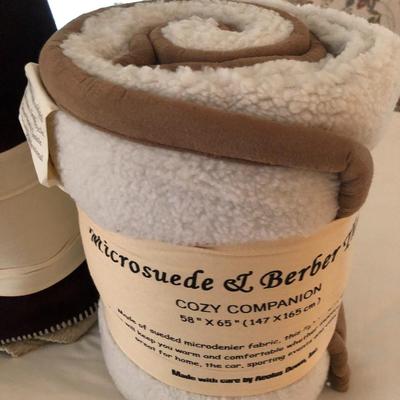 Aeolus Down, Inc. Two Microsuede & Berber Throws -Lot 260