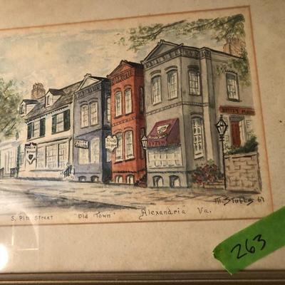 Watercolor - Old Town Alexandria, Virginia - Stubbs - 1967 -Lot 263