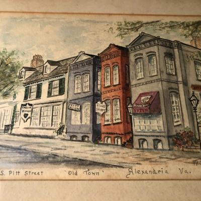 Watercolor - Old Town Alexandria, Virginia - Stubbs - 1967 -Lot 263
