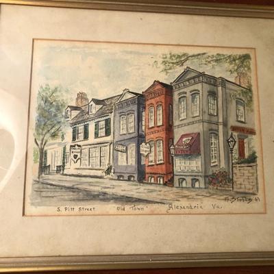 Watercolor - Old Town Alexandria, Virginia - Stubbs - 1967 -Lot 263
