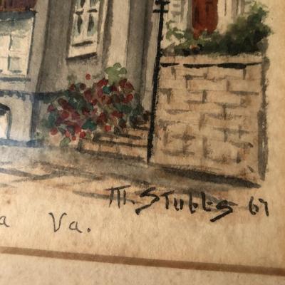 Watercolor - Old Town Alexandria, Virginia - Stubbs - 1967 -Lot 263