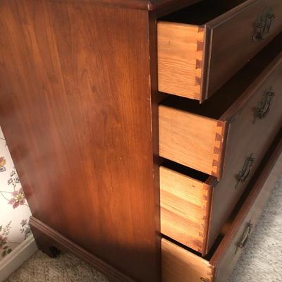Virginia Galleries Henkel-Harris 65â€™ SOLID Wild Black Cherry 5 Drawer Dresser -Lot 269
