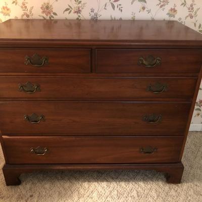 Virginia Galleries Henkel-Harris 65â€™ SOLID Wild Black Cherry 5 Drawer Dresser -Lot 269
