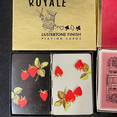 Vintage Dual Deck Playing Card Sets Strawberries Brown & Bigelow