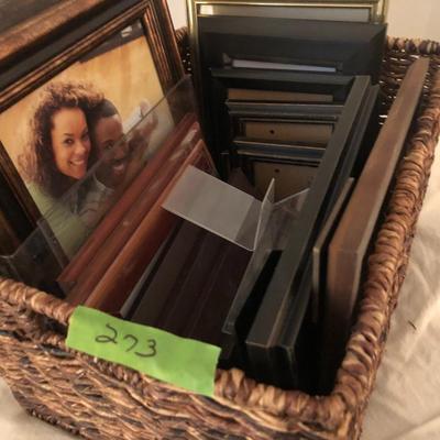 Large basket full of picture frames -Lot 273