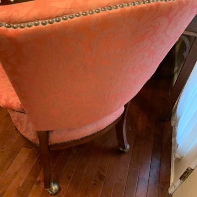 Traditional Style Chair On Casters