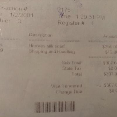 HERMÃˆS Scarf ***New in Box*** Limited Edition -Lot 274