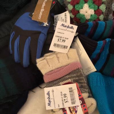 Winter Lot: Crochet Blanket/Gloves/Hats/Scarves -Lot 275