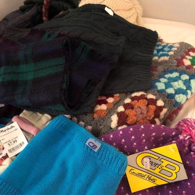 Winter Lot: Crochet Blanket/Gloves/Hats/Scarves -Lot 275