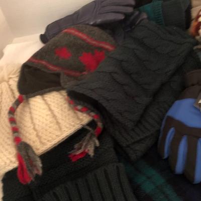 Winter Lot: Crochet Blanket/Gloves/Hats/Scarves -Lot 275