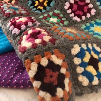 Winter Lot: Crochet Blanket/Gloves/Hats/Scarves -Lot 275