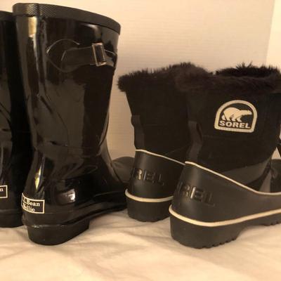 Womenâ€™s L.L. Bean Wellie & Sorel Boots (Sz 9M & 9.5) -Lot 277