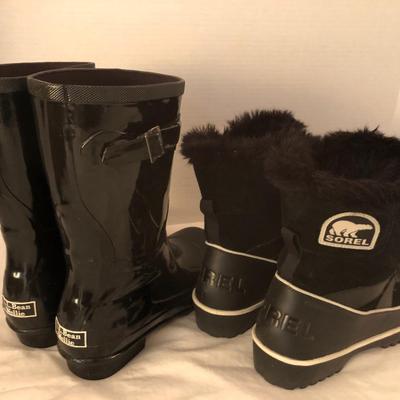 Womenâ€™s L.L. Bean Wellie & Sorel Boots (Sz 9M & 9.5) -Lot 277