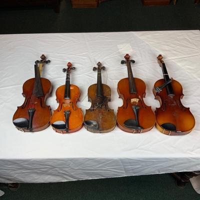 Lot 236 | Five Wall-Hanger Violins with Cases