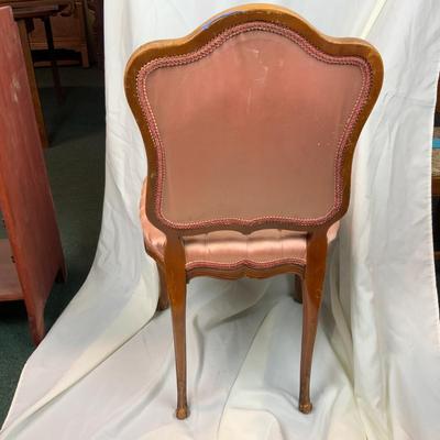 Lot 238 | Tufted Pink Satin Chair