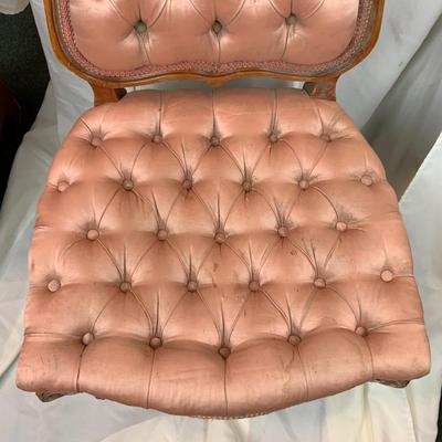 Lot 238 | Tufted Pink Satin Chair