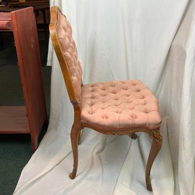 Lot 238 | Tufted Pink Satin Chair