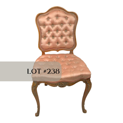 Lot 238 | Tufted Pink Satin Chair