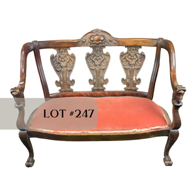 Lot 247 | Carved Art Nouveau Bench