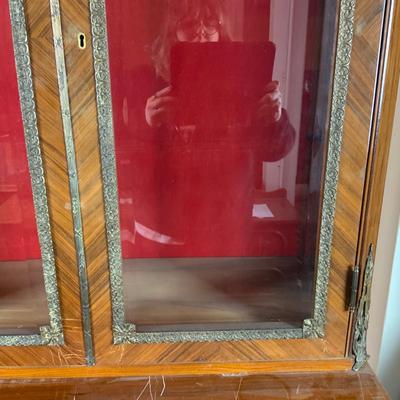 Lot 249 | Two-Piece Red-Lined Bookcase