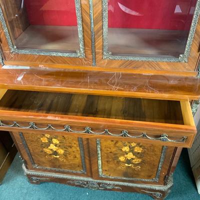 Lot 249 | Two-Piece Red-Lined Bookcase