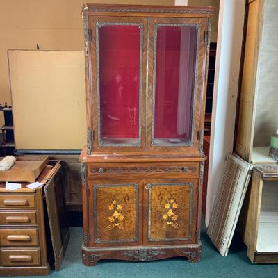 Lot 249 | Two-Piece Red-Lined Bookcase