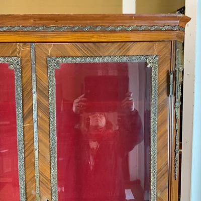 Lot 249 | Two-Piece Red-Lined Bookcase