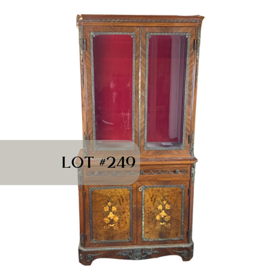 Lot 249 | Two-Piece Red-Lined Bookcase