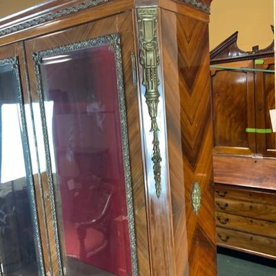 Lot 249 | Two-Piece Red-Lined Bookcase