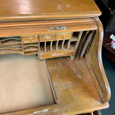 Lot 269 | LARGE Oak Roll-Top Desk
