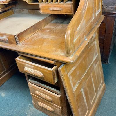 Lot 269 | LARGE Oak Roll-Top Desk
