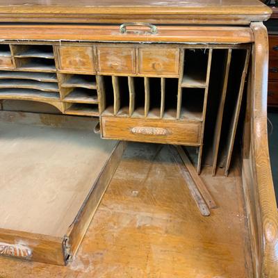 Lot 269 | LARGE Oak Roll-Top Desk