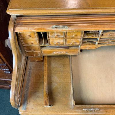 Lot 269 | LARGE Oak Roll-Top Desk
