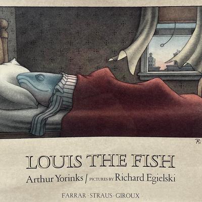 1524 Vintage Poster for Louis the Fish Signed by Author and Illustrator