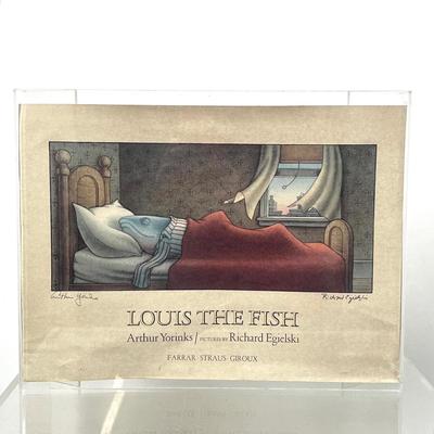 1524 Vintage Poster for Louis the Fish Signed by Author and Illustrator